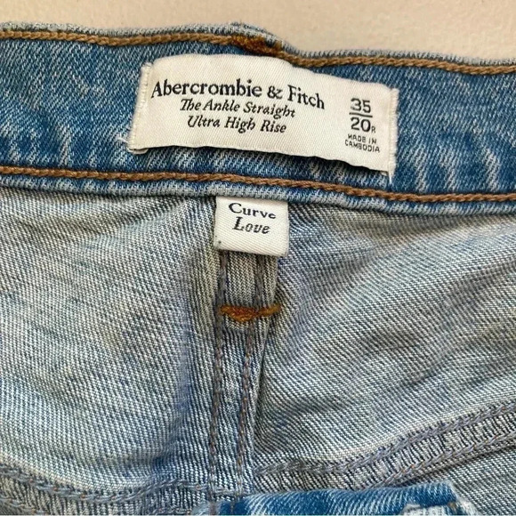 Abercrombie & Fitch Ankle Straight Ultra High Rise Curve Love Jeans Size 35/20R - Picture 7 of 11